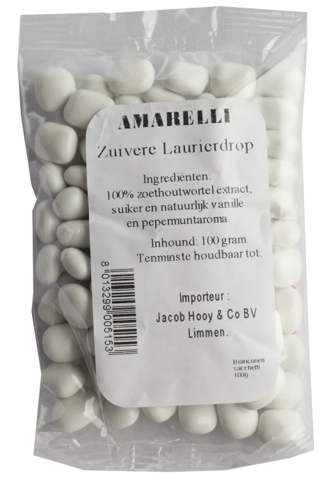 Laurierdrop zakje pepermunt wit