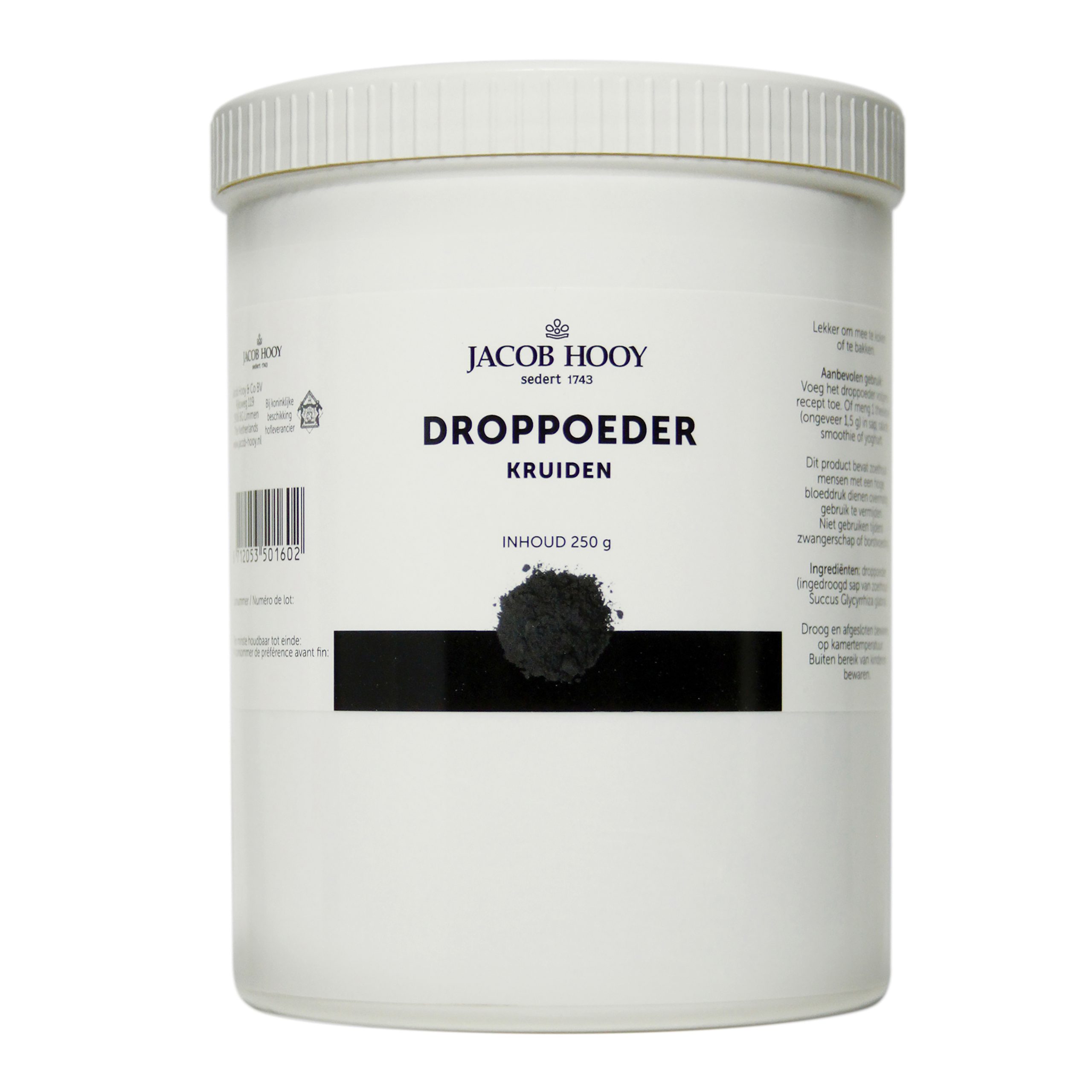 Droppoeder pot  250 gram