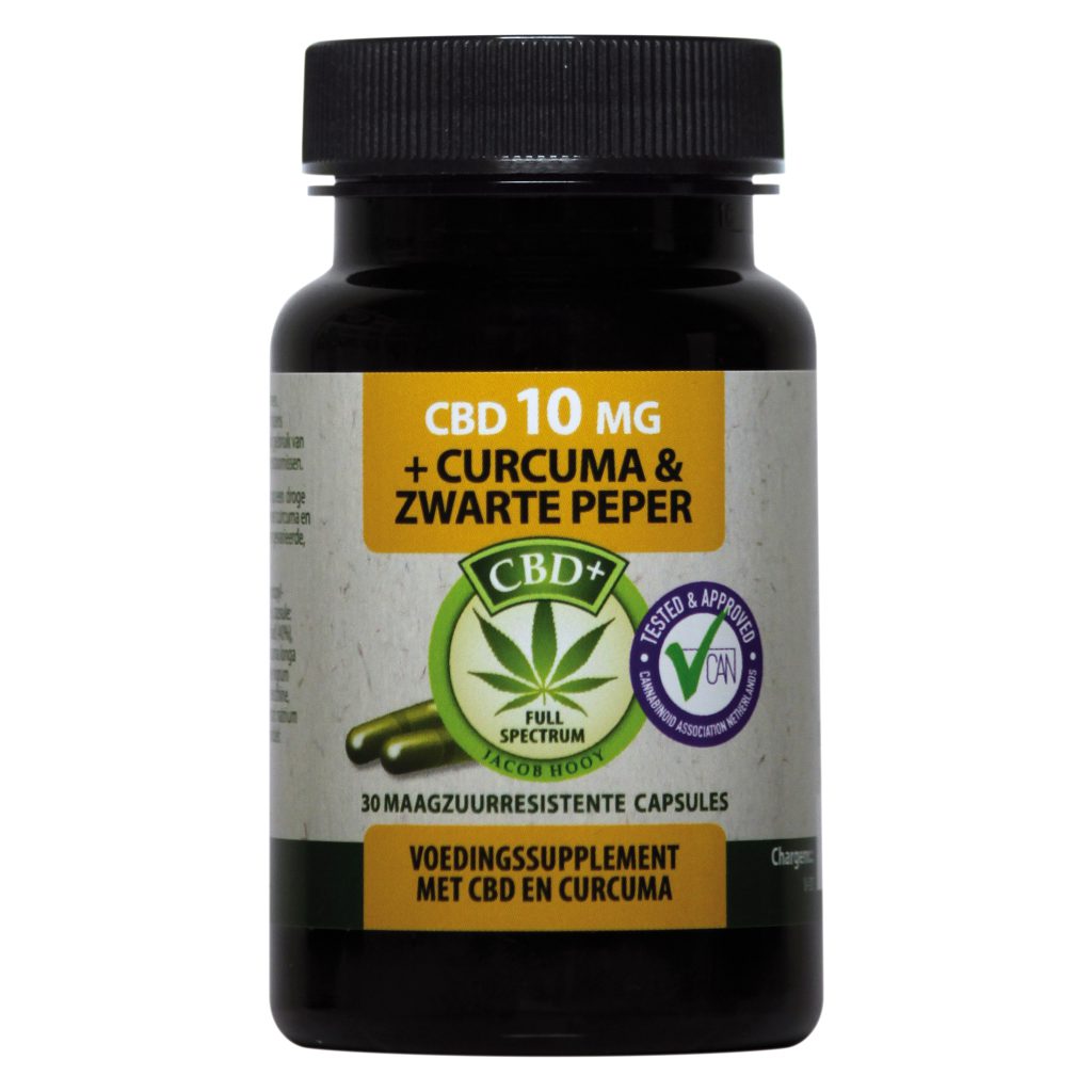 CBD 10mg Curcumine + Zwarte peper 30st