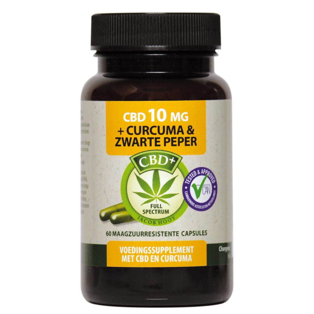 CBD 10mg Curcumine + Zwarte peper 60st