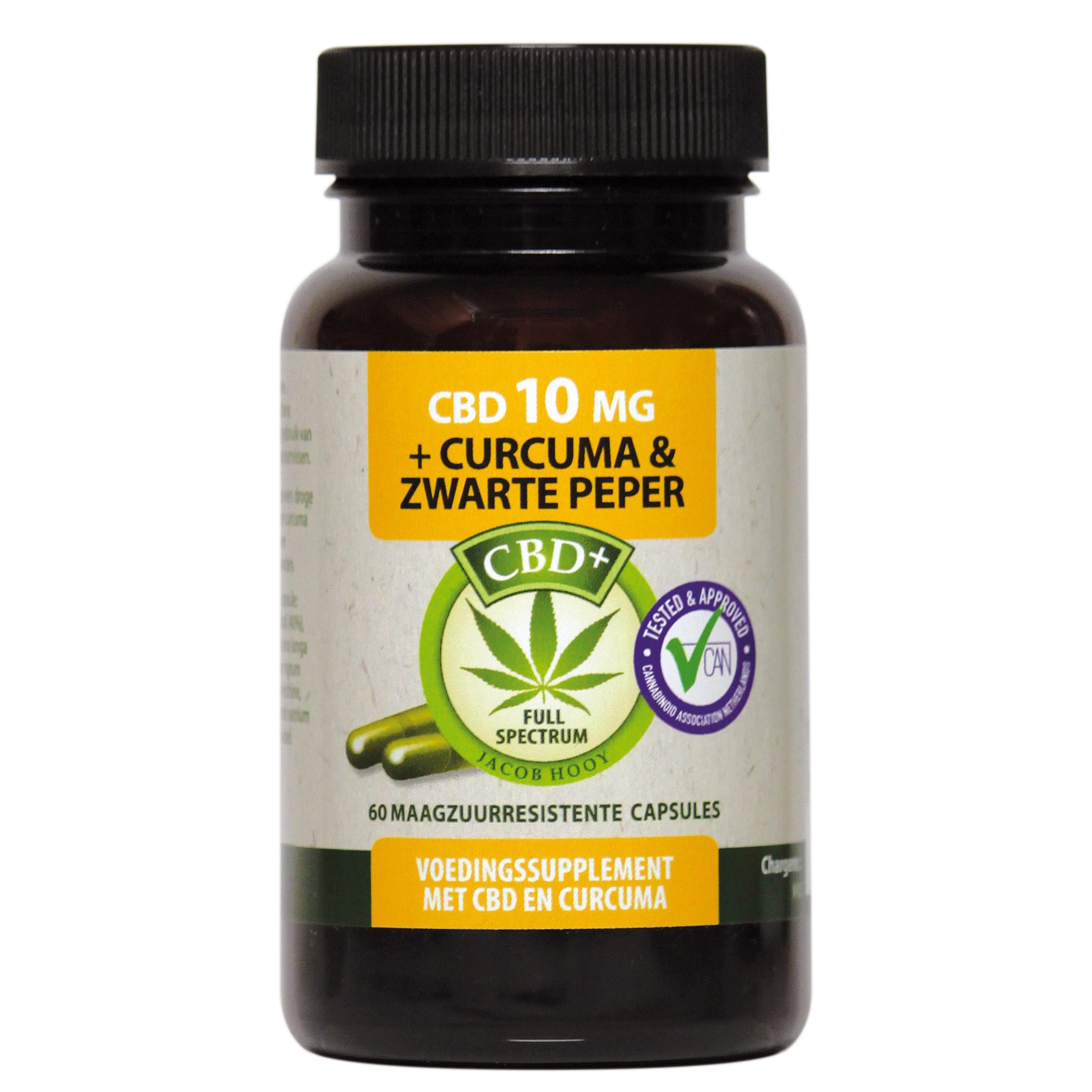 CBD 10mg Curcumine + Zwarte peper 60st